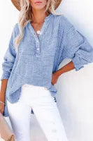 Crinkle V-Neck Blouse