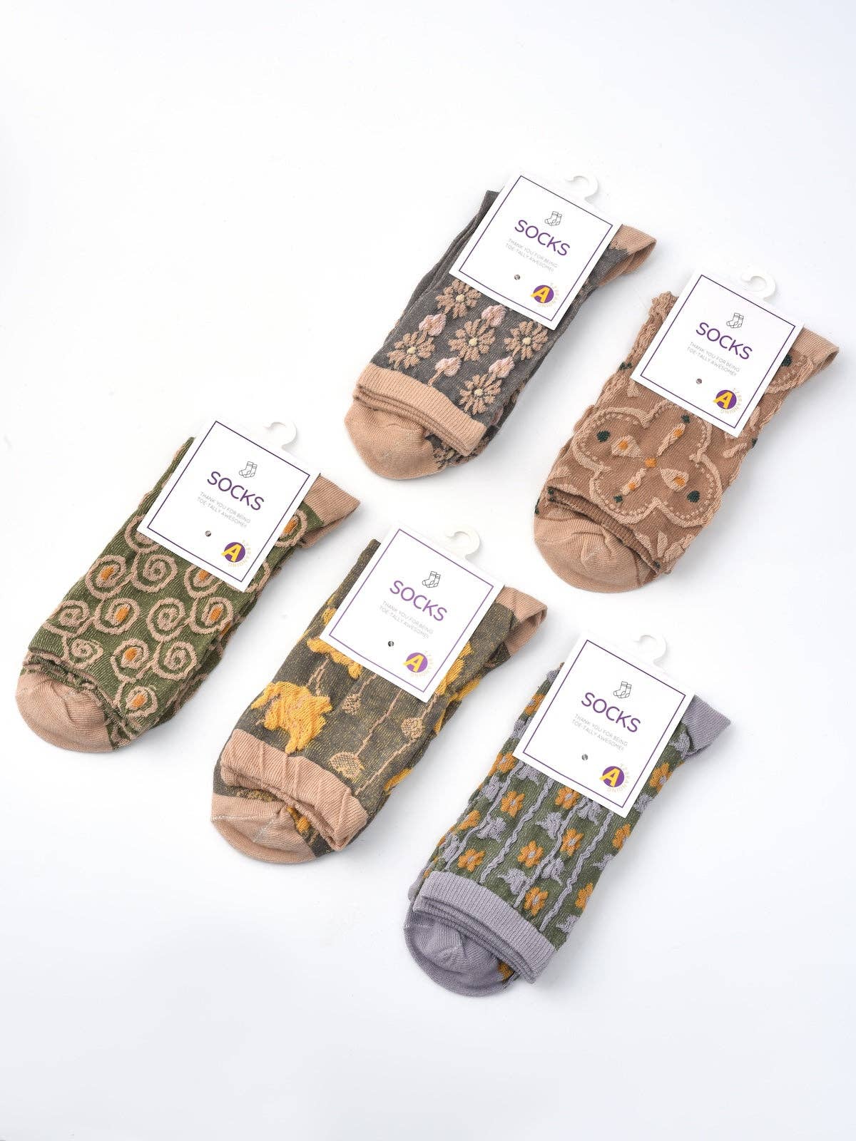 Rufia Floral Knit Socks - Vintage & Stretchy