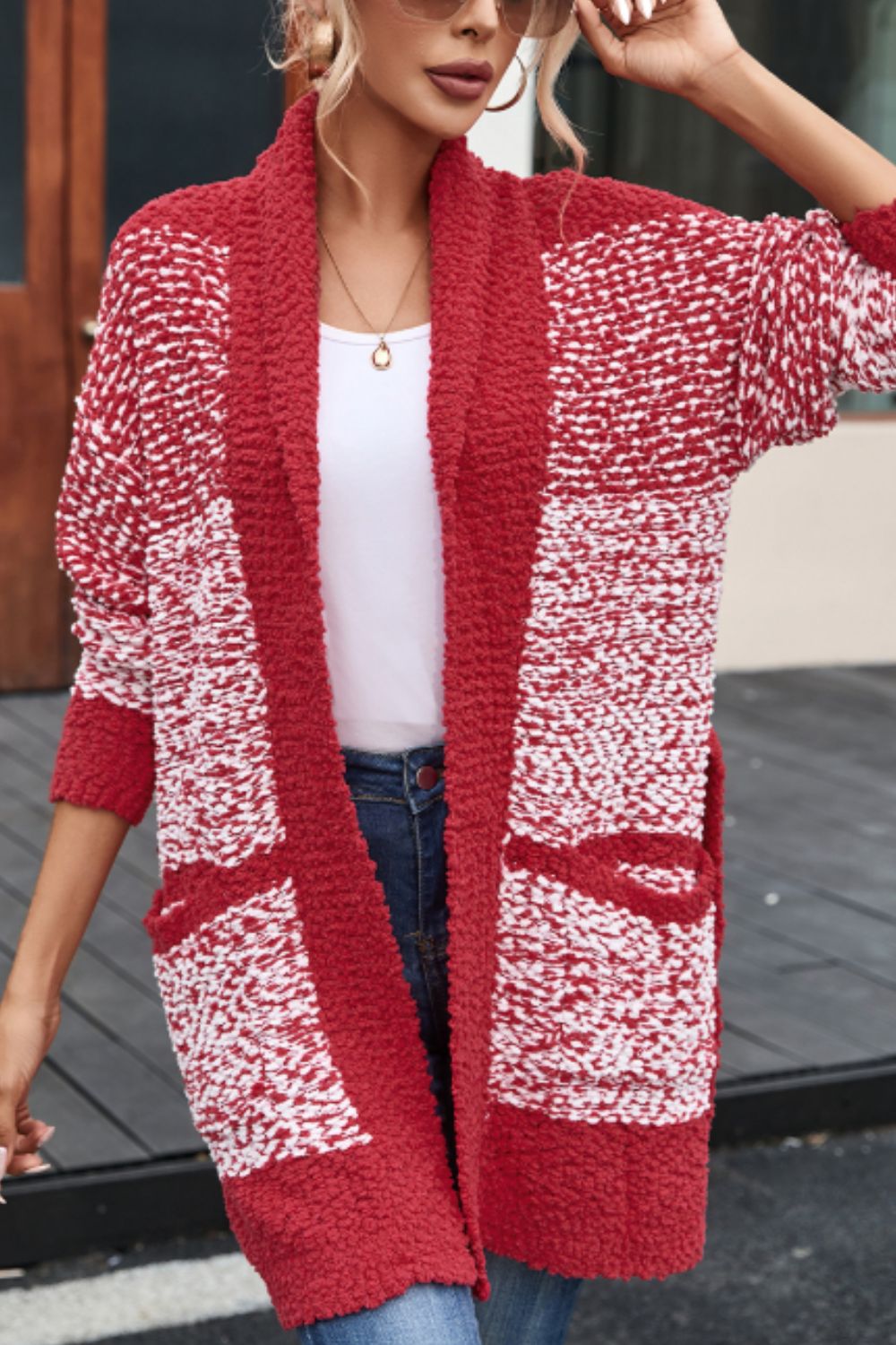 Peppermint Wishes Open Front Cardigan