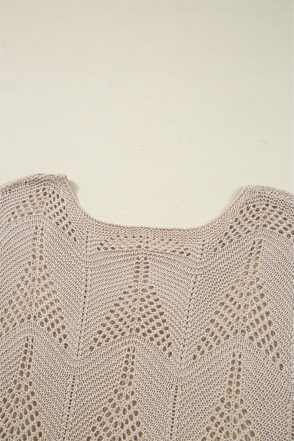 Parchment Hollow Out Knit 3/4 Sleeve Casual Sweater