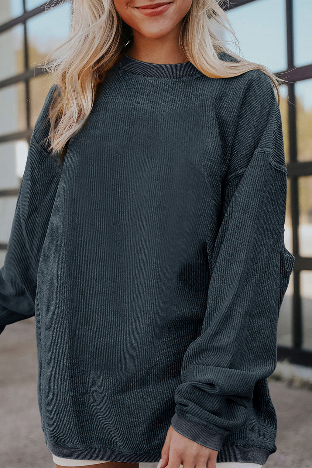 Oversized Corded Crewneck