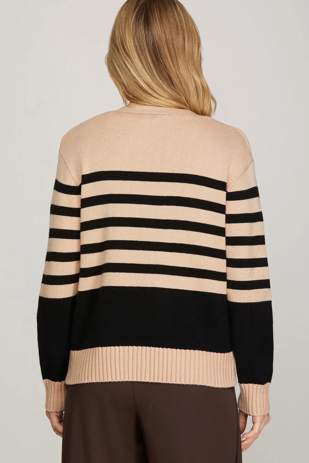 Latte Striped Cardigan